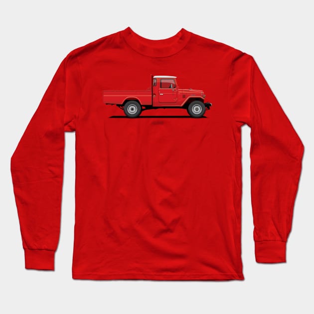 Land Cruiser FJ45 Pick Up Red Long Sleeve T-Shirt by ARVwerks